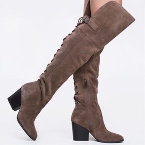SAM EDELMAN OVER THE KNEE TATUM SUEDE BOOTS US 7.5